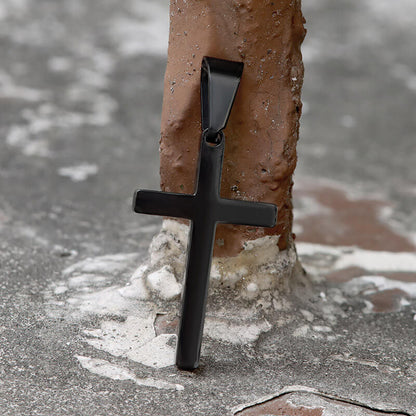 Simple Cross Stainless Steel Pendant