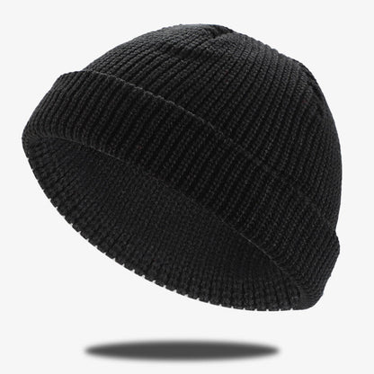 Simple Color Cuffed Beanie Hat