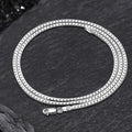 Simple Sterling Silver Snake Bone Chain Necklace