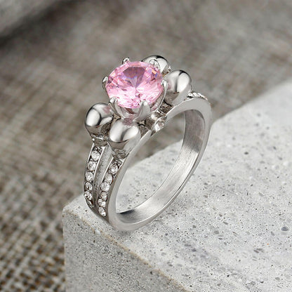Skeleton Guard Zircon Stainless Steel Skull Ring