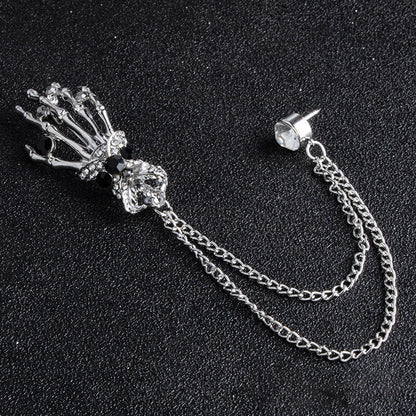 Skeleton Hand Alloy Skull Brooch