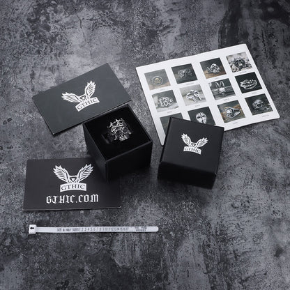 Skeleton King Crown Stainless Steel Skull Ring