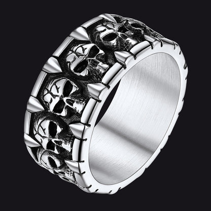 Gothic Skull Hollow Sugar Stainless Steel Ring for