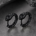 Gothic Snake Huggie Hoop Earrings for