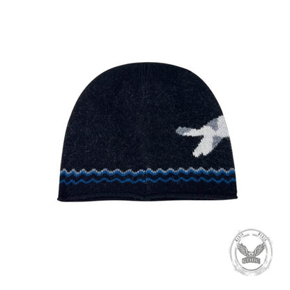 Soft Kitten Jacquard Pure Wool Knitted Beanie Hat
