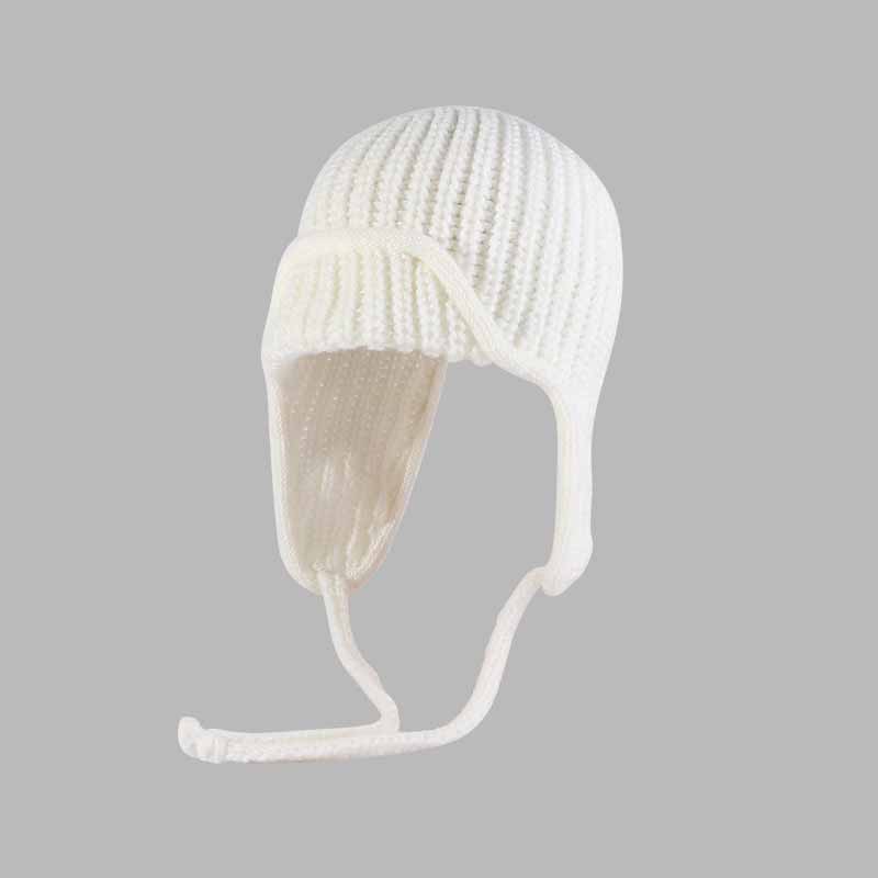 Color All-match Lace-up Knitted Beanie Hat