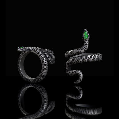 Sorcerer Serpent Zircon Sterling Silver Ring