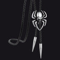 Gothic Spider Skull Leather Bolo Ties for