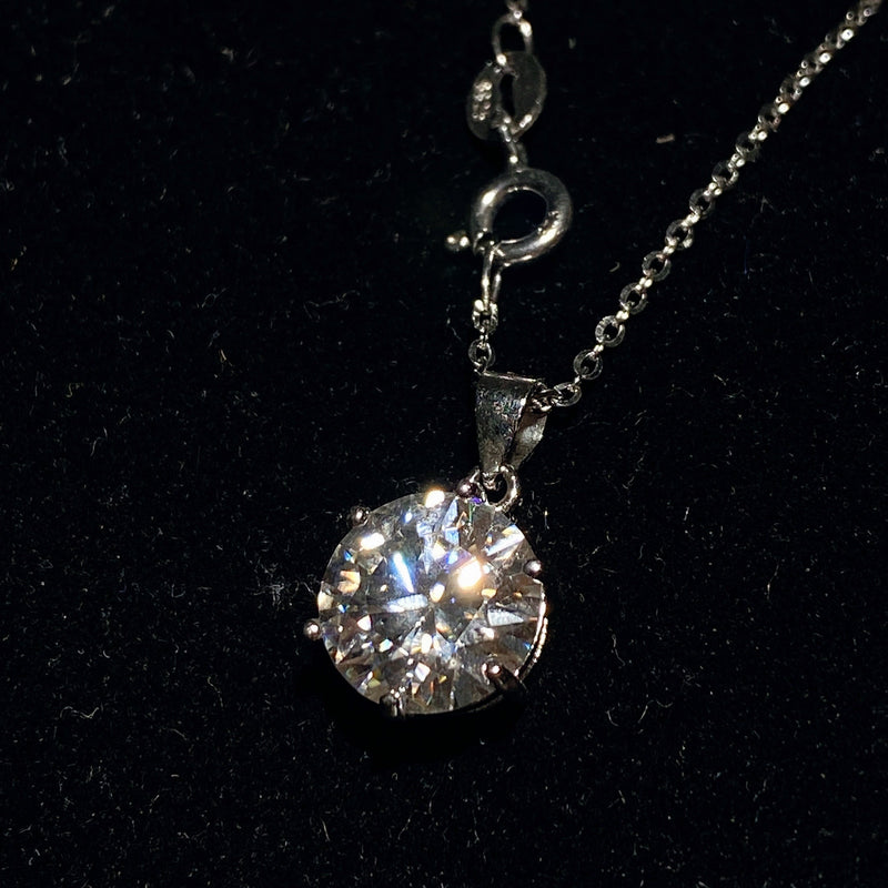 Sterling Silver Moissanite Pendant 1-5ct Spiritual Healing