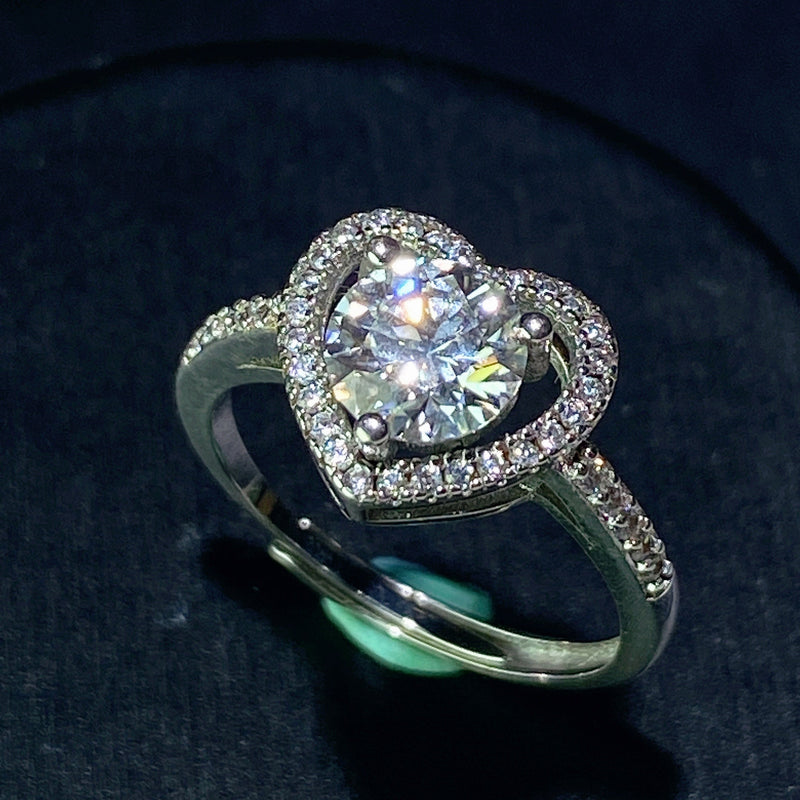 Sterling Silver Moissanite Spiritual Healing Ring 0.5-5ct
