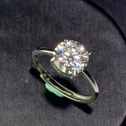 Sterling Silver Moissanite Spiritual Healing Ring 0.5-5ct