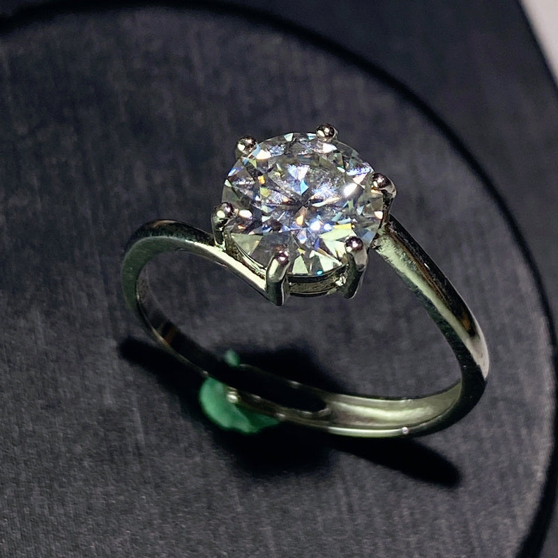 Sterling Silver Moissanite Spiritual Healing Ring 0.5-5ct