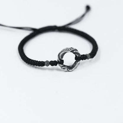 Sterling Silver Peace Buckle Protection Bracelet