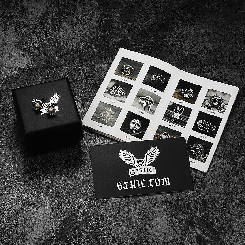 Sunflower Skull Sterling Silver Stud Earrings
