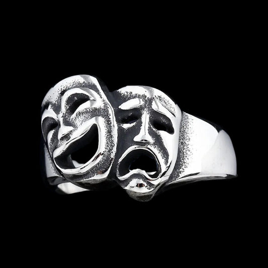 Thalia and Melpomene Mask Ring