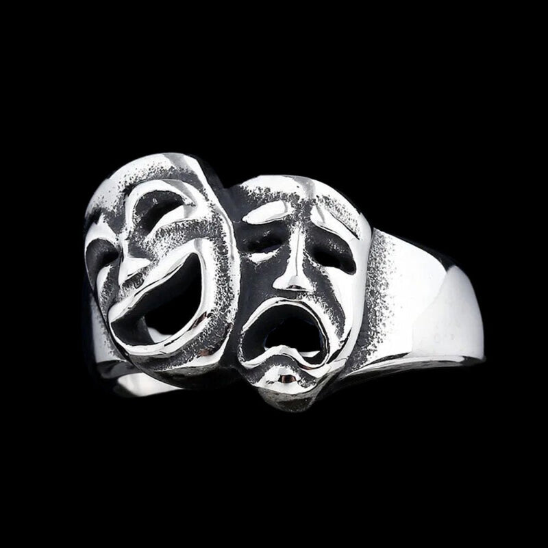 Thalia and Melpomene Mask Ring