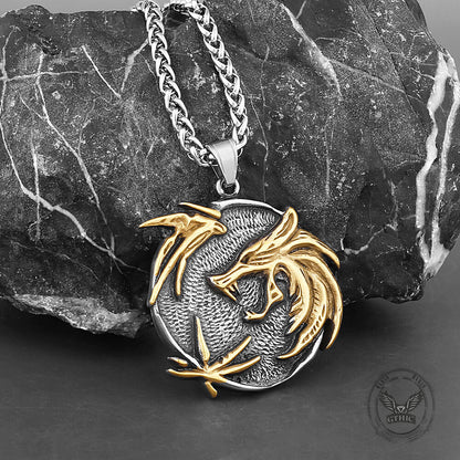 The Medallions Stainless Steel Wolf Pendant