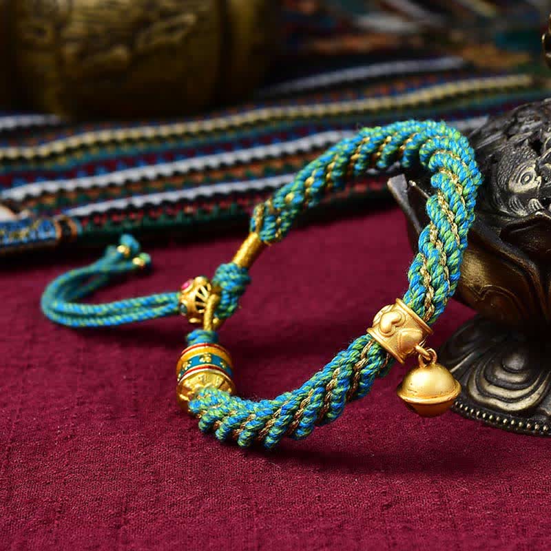 Tibetan Handmade Luck Protection Thangka Prayer Bracelet
