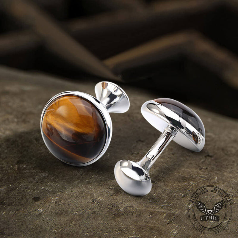 Tiger���s Eye Brass Gemstone Cufflinks