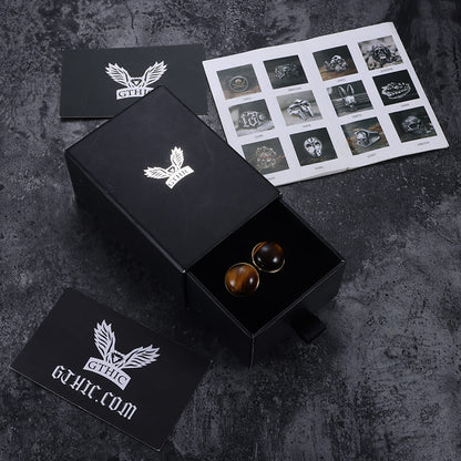Tiger���s Eye Brass Gemstone Cufflinks