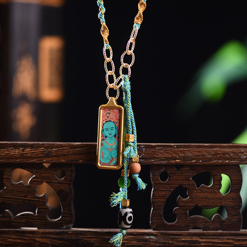 Titanium Steel Necklace With Five Gods of Wealth Pendant