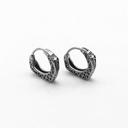 Titanium Steel Viking Hoop Balance Earrings