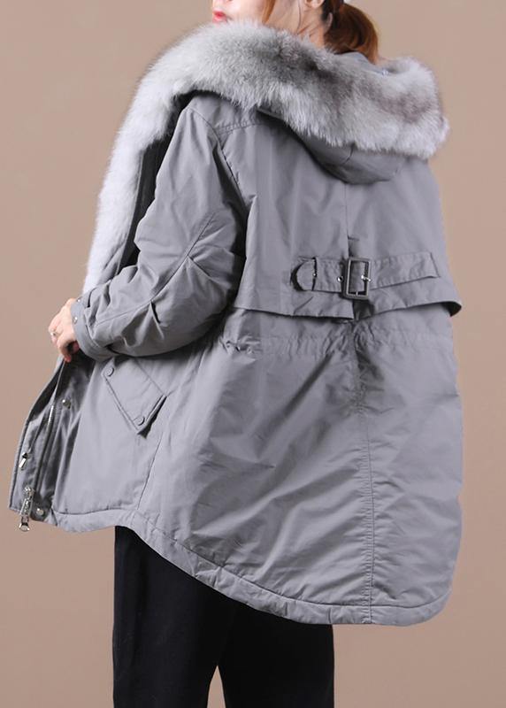 Loose Fitting Warm Winter Coat Hooded Drawstring Parkas