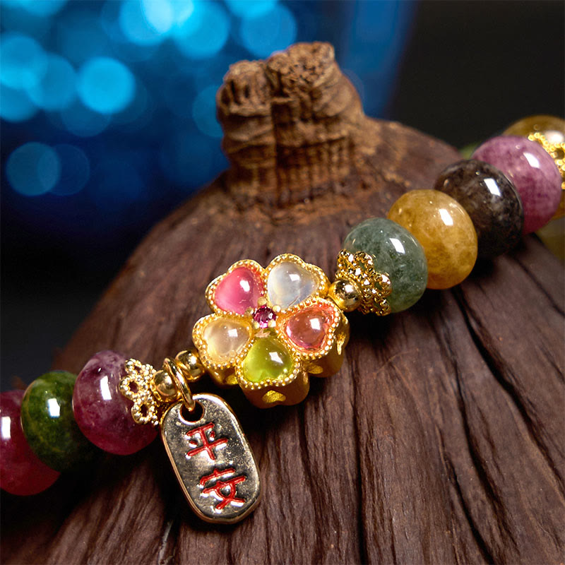 Tourmaline Jade Safe and Well Love Bracelet 14-16cm