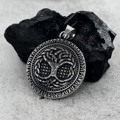 Tree of Life Aegishjalmur Stainless Steel Viking Pendant
