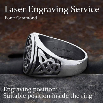 Tree of Life Celtics Stainless Steel Viking Ring