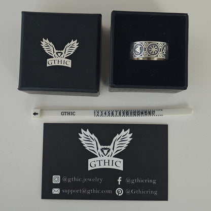 Tree of Life Valknut Viking Sterling Silver Triskele Ring