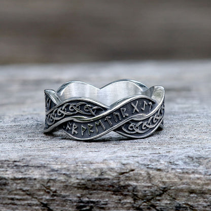 Twisted Viking Runes Stainless Steel Ring