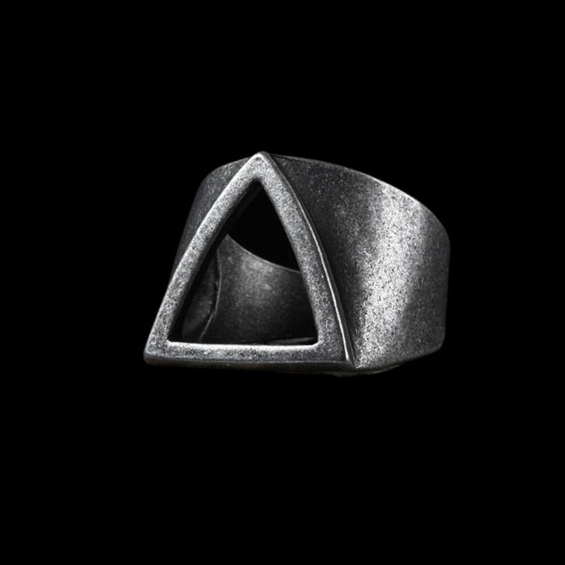 Unique Hollow Triangle Geometric Ring