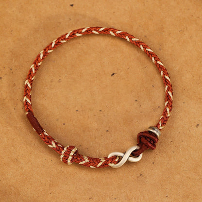 14-18cm Red String Bracelet With Sterling Silver Infinity Knot