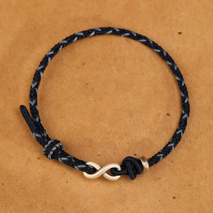 14-18cm Red String Bracelet With Sterling Silver Infinity Knot