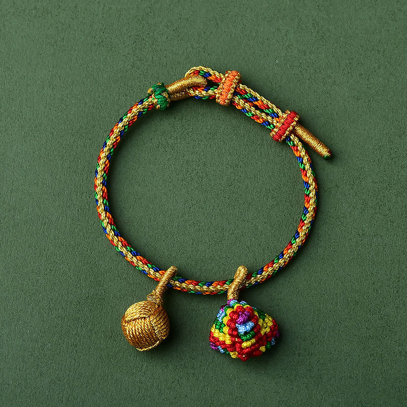 Colorful Red String Charm Bracelet for Luck & Protection