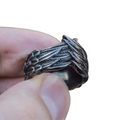 Dark Gray Ring / Aesthetic Wings Ring / Rock Style Jewelry