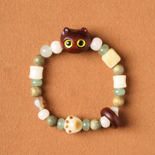 Peace Bracelet With Bodhi Seed, Green Sandalwood & Green Aventurine