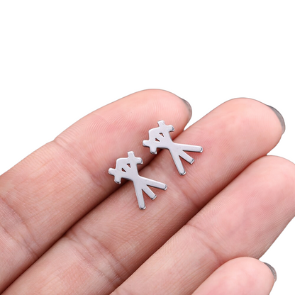 Stainless Steel Jewelry / Silver Earrings / Gothic Style Earrings
