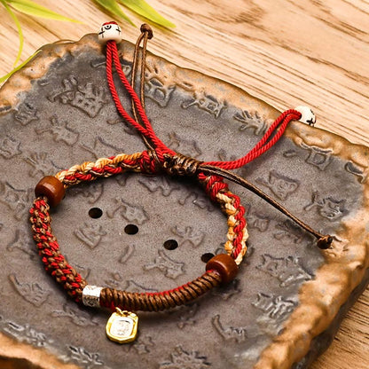 Tibetan Zakiram Goddess of Wealth Red Bracelet