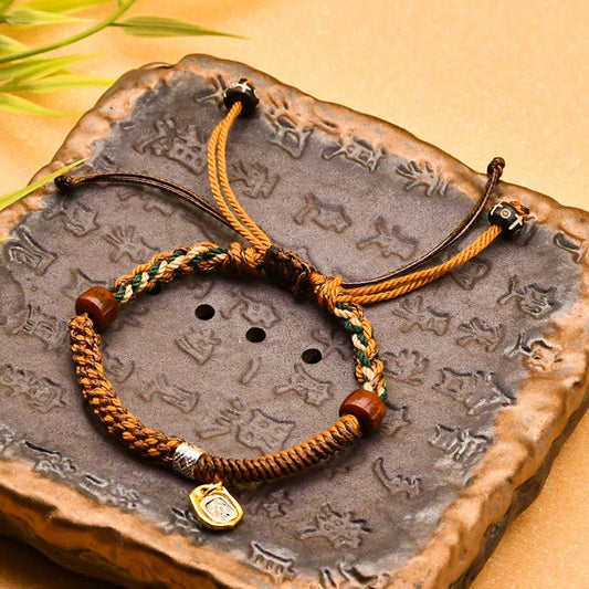 Tibetan Zakiram Goddess of Wealth Red Bracelet