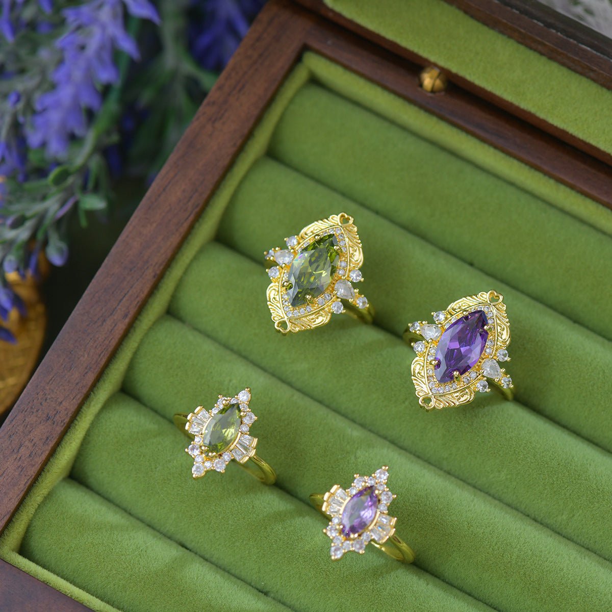 Verdant Art Deco Ring