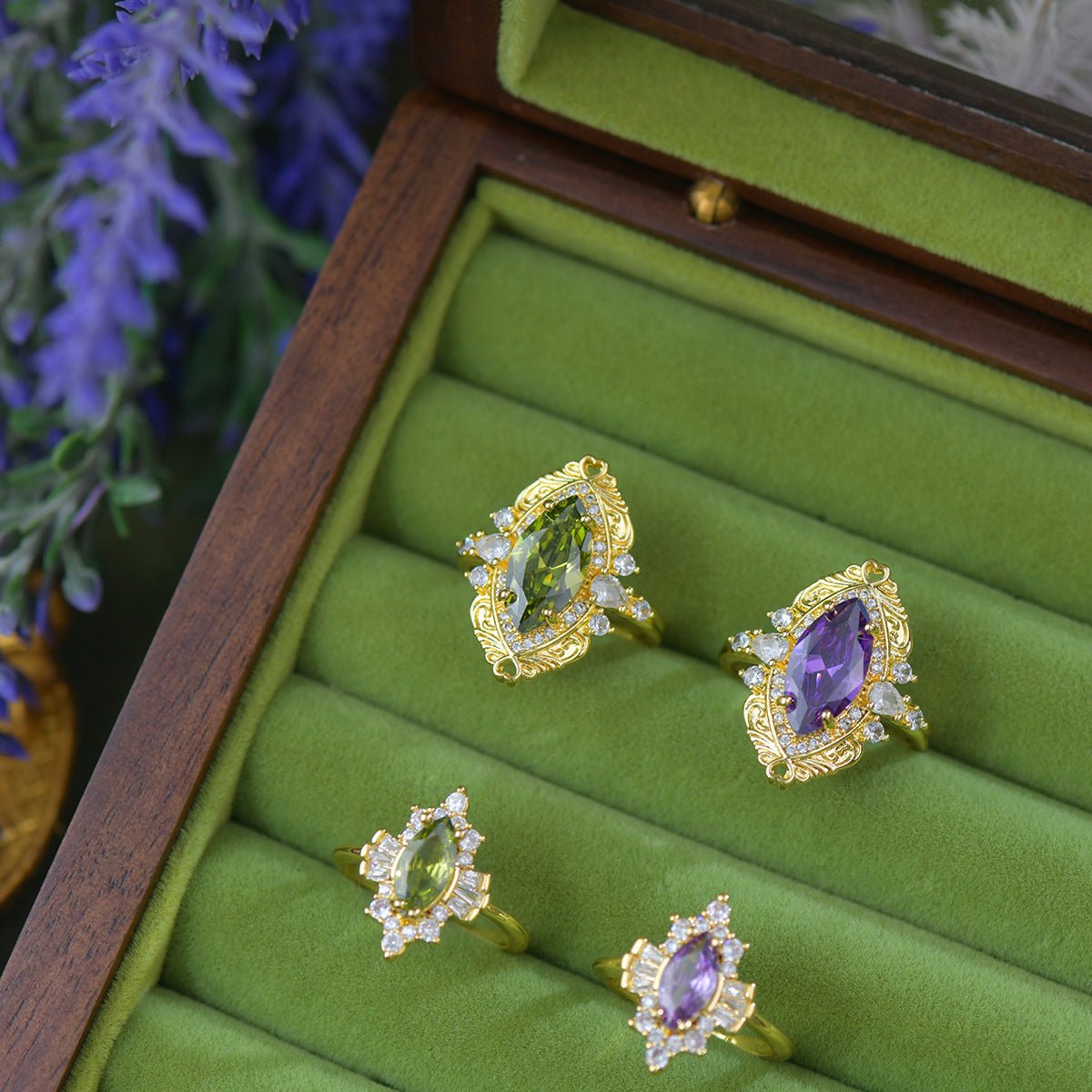 Verdant Art Deco Ring