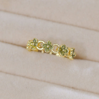 Verde Blossom Link Ring
