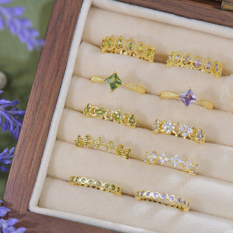 Verde Blossom Link Ring