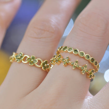 Verde Blossom Link Ring