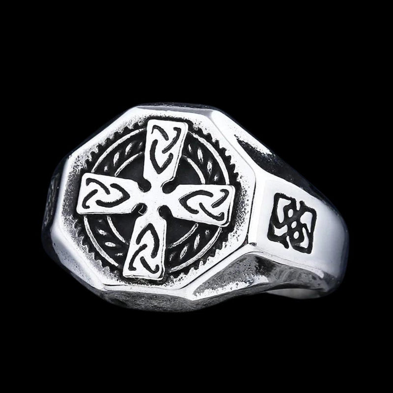 Viking Triquetra Cross Ring