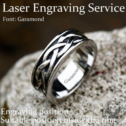 Viking Celtic Knot Stainless Steel Band Ring