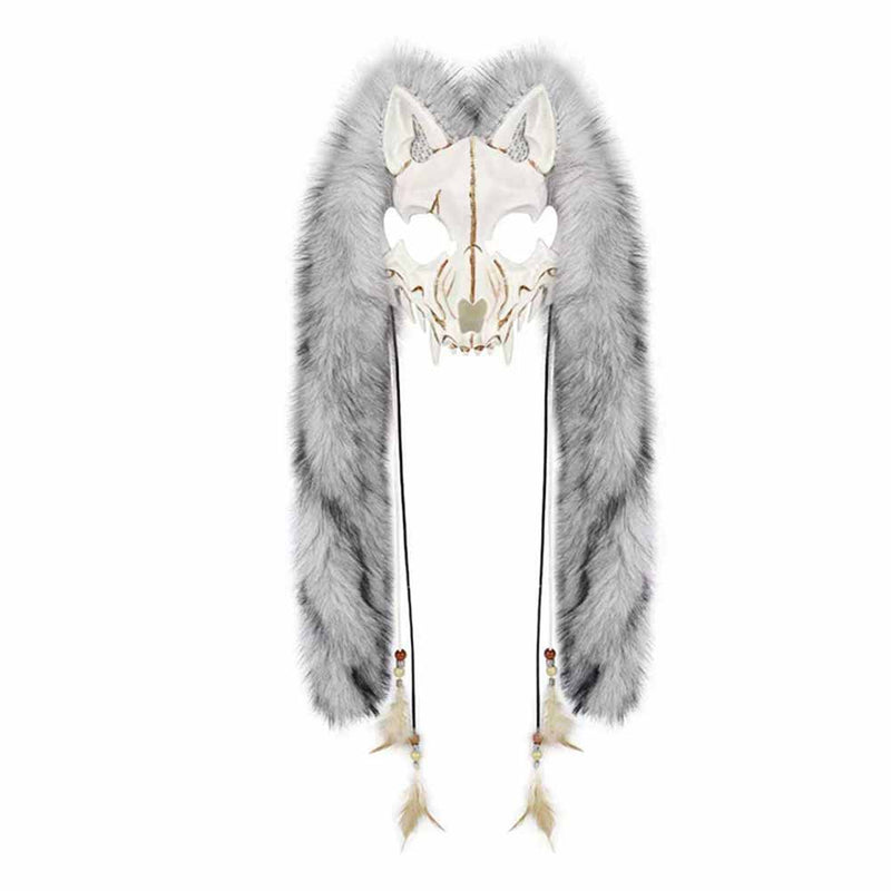 Viking Fox Long Ear Plush Cosplay Animal Mask