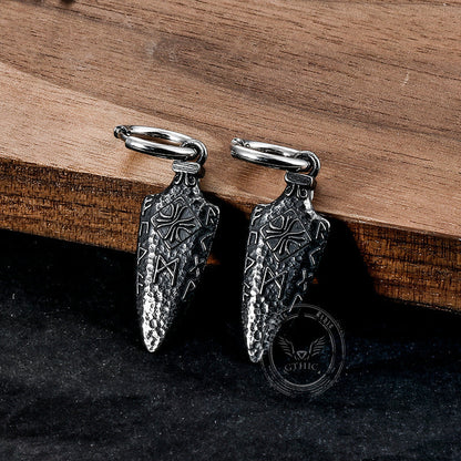 Viking Runes Arrow Stainless Steel Earrings